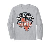 Floral Texas Map The Bluebonnet State TX US States Texan Long Sleeve T-Shirt