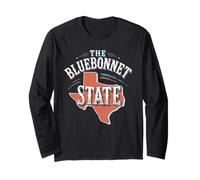 Floral Texas Map The Bluebonnet State TX US States Texan Long Sleeve T-Shirt