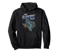 Floral Texas Map The Bluebonnet State TX US States Texan Pullover Hoodie
