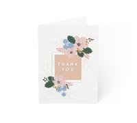 Floral Thank You Card - Elegant Botanical Design - Eco-Friendly - 6 x 8 Inch - Blank Inside with Envelope