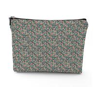 Floral Theme,Makeup Bags Travel Makeup Bag,Retro Doodle Style Flower Motifs,for Women Large Cosmetic Bag Linen Makeup Organizer Toiletry Bags Purse Pouch,Multicolor,7x9in