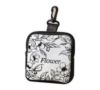 Floral Theme Print Cute Durable Coin Purse Waterproof Zipper Pouch Multifunctional Mini Earphone Case Key Holder
