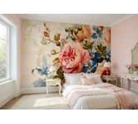 Floral Themed wallpaper wall mural 312x219 cm Flowers Bedroom Dinning Room decor