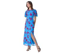 Floral Tiered Sleeve Chiffon Maxi Dress Roman Blue 10