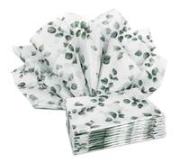 Floral Tissue Paper for Gift Wrapping, 50 Sheets 50 x 35 cm Wildflower Wrapping Tissue Paper, Vintage Flower Gift Wrap Tissue for Birthday Wedding Mother's Day Crafts Packaging (Eucalyptus Leaves)