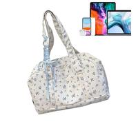 Floral Travel Puff Bag, Floral Stopper Bag for Women | Large Capacity Waterproof Large Capacity Flower Tote Bag | Cute Hand Luggage Week Pouch Storage, Blue, Se référer au descriptif, Refer to