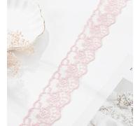 Floral Tulle Lace Trim 10 Yards, Ribbon for Wedding Dress & DIY Craft | Soft Eco Polyester Lace, EU colourfast dye, scalloped edge, ideal for garment, home textile, hat, gift & DIY craft supplies
