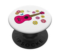 Floral Ukulele Ukulelist Mom Music Teacher Musician PopSockets Adhesive PopGrip