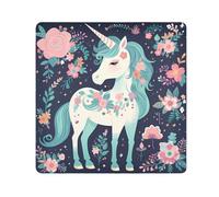 Floral Unicorn Camera Wrap Cloth, Squares Magic Self-Adhesive Cloth for Lens Camera Anti-Scratch Lens Protector Makeup Wrap Cloth Bag 13.8" x 13.8"