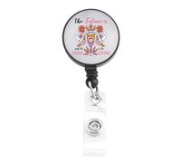 Floral Uterus Badge Reel OBGYN Ovaries Badge Holder Retractable with Id Clip for Labor and Delivery Ob Nurse Nursing Doctor
