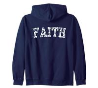 Floral Varsity Tiny Blue French Toile Text Faith Zip Hoodie