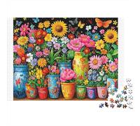 Floral Vase Arrangement Jigsaw Puzzles 1000 Pieces with Clean Edges Jigsaws for Adults for Quiet Time Activities And Date Night Ideas 52x38cm/1000pcs