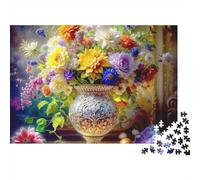 Floral Vase Still Life Jigsaw Puzzle Flower 1000 Pieces Thick Cardboard Premium for Adults Jigsaws Gift Classroom Puzzle 70x50cm/1000pcs