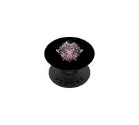 Floral Viking Skull Helmet Roses Gothic Norse Art PopSockets Adhesive PopGrip