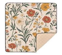 Floral Vintage Pattern Large Stylish Baby Gym & Activity Mat for Floor Comfortable Padded Play Mat for Baby Kids Toddlers Infants, 50'' x 50''