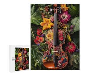 Floral Violin Artwork-1 Puzzle 1000 Teile Schwer Puzzle Spielzeug Lernspiel Impossible Herausforderungsspielzeug Für Erwachsene Kinder 500 PCS