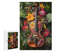 Floral Violin Artwork Puzzle 1000 Teile Schwer Puzzle Spielzeug Lernspiel Impossible Herausforderungsspielzeug Für Erwachsene Kinder 1000 PCS