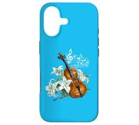Floral Violin Artwork with White Lilies & Musical Notes Case for iPhone 17