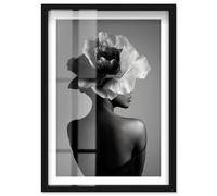 Floral Visage I Shadowbox Print Floral Wall Art by Notoriart, Black Frame, 10 x 15
