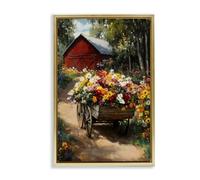 Floral Wagon Summer Garden, 16 x 24 Inch Canvas in Floater Frame | Stupell Industries · By Franklyn Gregory · Ready to hang · Perfect for living room or lounge · Made in USA