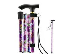 Floral Walking Stick, Lightweight Walking Stick Foldable PurpleFloral Aluminum Cane Lightweight Comfortable Grip and Durable Walking Aid Easy Adjustable Height Folding Extendable Walking Cane
