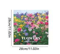 Floral Wall Calendar - 2026 Monthly Date Planner Decorative Artwork, Large Grid Layout Format, Tear Off Hanging Pages, Elegant Time Organization Display For School Kitchen Travel Classroom