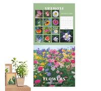 Floral Wall Calendar, 2026 Paper Monthly Planner | Large 11 Inch Light 8 Ounce Sheet | Decorative Flower Illustration Tracker Organizes Yearly Schedules For Home Decorating