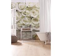 Floral Wall Mural roses PHOTO WALLPAPER 144x100inch Flowers wallcovering white