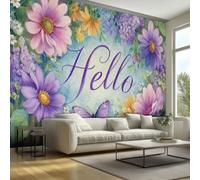 Floral Wallpaper Bedroom - Farmhouse Butterfly Flower Wall Paper, Floral Home Decor, Non-Woven Waterproof Print Wallpapers for Bedroom Living Room, Feature Walls Mural 100x70 cm SZA66