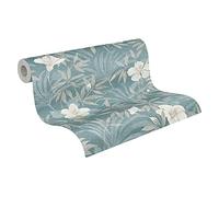 Floral Wallpaper Cuba Non-Woven 10.05 m x 0.53 m Beige Blue Made in Germany A.S. Création 380285 38028-5