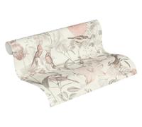 Floral Wallpaper Exotic Life Non-Woven Wallpaper 10.05 m x 0.53 m Grey Pink Orange Made in Germany by Livingwalls 372762 37276-2