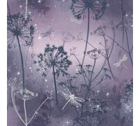 ARTHOUSE PURPLE DAMSELFLY WALLPAPER DANDELION FLOWER GLITTER 692306