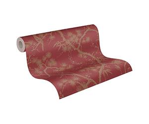 Floral Wallpaper Metropolitan Stories 2 A.S. Création Non-Woven 10.05 m x 0.53 m Metallic Red Made in Germany 378671 37867-1