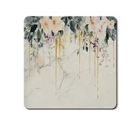 Floral Washer Dryer Top Protector Mat, Elegant Pastel Floral Washing Machine Dust Covers, Spring Season Rubber Anti-slip Waterproof Washer And Dryer Mats for Laundry Room 24x24 Inch