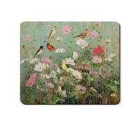 Floral Washer Dryer Top Protector Mat, Vintage Birds and Flowers Design, Springtime Rubber Anti-slip Waterproof Washer And Dryer Mats for Laundry Room 20x24 Inch