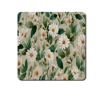 Floral Washer Dryer Top Protector Mat, Vintage Botanical Watercolor Laundry Machine Cover, Spring and Summer Rubber Anti-slip Waterproof Washer And Dryer Mats for Laundry Room 24x24 Inch