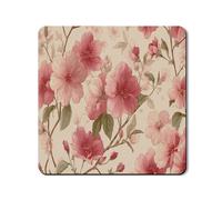 Floral Washer Dryer Top Protector Mat, Vintage Peach Blossoms Washing Machine Dust Top Covers, Spring Floral Rubber Anti-slip Waterproof Washer And Dryer Mats for Laundry Room 24x24 Inch