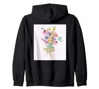 FLORAL WATERCOLORED FLOWERS BEE DRAGONFLY BUTTERFLY LADYBUG Zip Hoodie