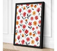 Floral Watercolour Botanical Canvas Wall Art Print 18x12 Inch (46 x 30 cm)