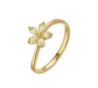 Floral Wedding Band Wedding Ring 14K Gold 14K Yellow Gold Flower with 0.38CT Diamond Size L 1/2 Solid Not Plated Popular for Wife Cocktail Jewelry