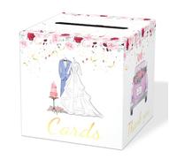 Floral Wedding Money Envelope Gift Card Holder Box - Decorative Collection Box for Engagement Party & Wedding Ceremony