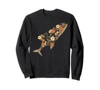 Floral Whale Ocean Animal Botanical Design Sweatshirt