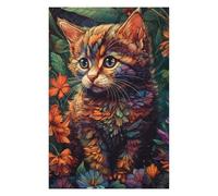 Floral Whimsy A Cat's Tale Distinctive Jigsaw Puzzle for Adults, 1000 PCS