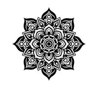 Floral Whispers Mandala to Engraving Decals 42x42cm Multi Color Selection Black