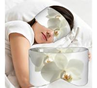 Floral White Flowers Orchid Elegant Modern Trendy, Sleep Mask for Home Travel, Full Eye Covers Light Blocking Eye Mask Sleep Eye and Ear Muffs