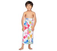 (Floral White - Kids) Mens Kids Towel Wrap Soft Shower Towel Mircofiber