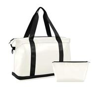 Floral White Solid Color Pure Plain Personal Item Travel Bag Carry on Bag with Toiletry Bag for Airplane Traveling Large Capacity, floral white Solid color Pure Plain, One Size