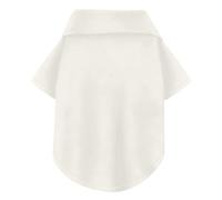 Floral White Solid Color Pure Plain Summer Dog Shirt Button Up Lightweight and Breathable Pet Polo Shirt Puppy Clothes Perfect for Everyday Wear, and Photoshoots L-5XL