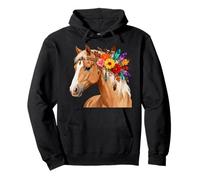 Floral Wild Horse Girl Country Horse Riding Daughter Girls Pullover Hoodie