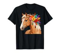Floral Wild Horse Girl Country Horse Riding Daughter Girls T-Shirt